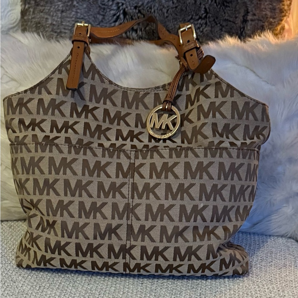 Michael Kors Brown Logo Tote Bag